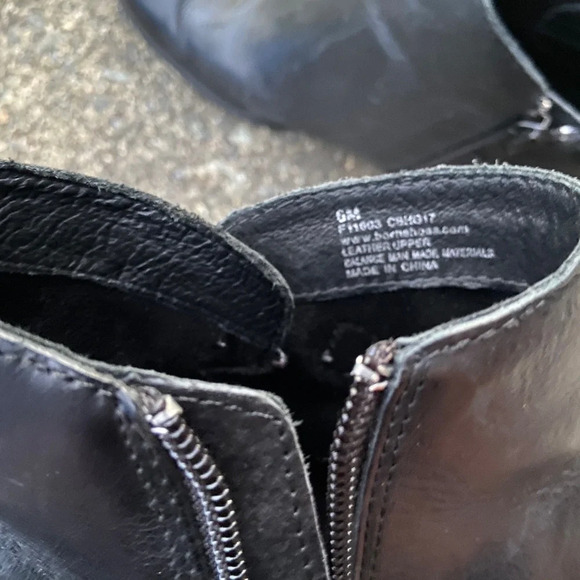 Born Women's Phobos Black Leather Ankle-High Leather Heel Boot Sz 6 - Picture 9 of 10